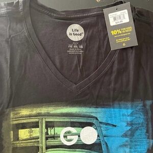 Life is Good Black Graphic T-Shirt NWT